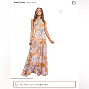 Petal & Pup Newell Floral Maxi Dress - Orange and Blue